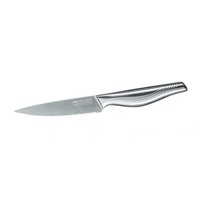 Imagen de Fackelmann Nirosta Swing Cuchillo de cocina dentado, multiusos acero inoxidable, Mango ergonómico y antideslizante, chef especialmente afilado,11 22,5cm,1ud
