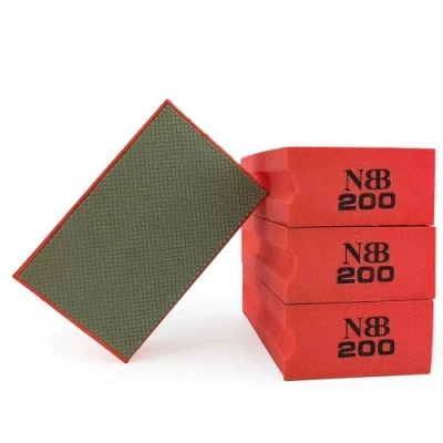 Imagen de NBB Almohadilla diamantada para lijar y pulir Bloques Diamante de Lijado Pulido Almohadillas a Mano con Respaldo Espuma moliendar Granito mármol Piedra Vidrio cerámica (4, 200#)