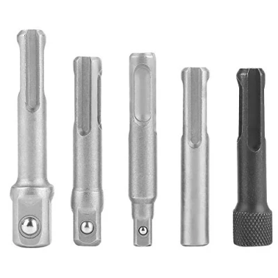 Imagen de 3PC SDS Plus Adaptador de Zócalo acero + 2 PC hexagonal Vástago Broca extensión Juego herramientas eléctricas cromo vanadio