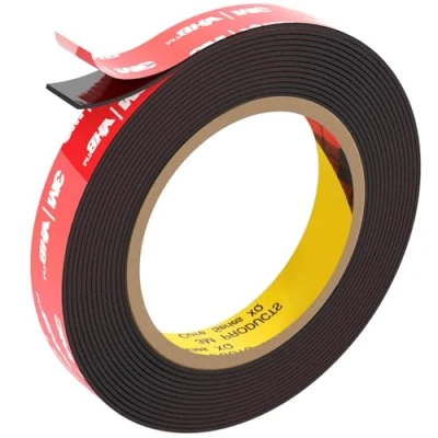 Imagen de FIXCHORD 3M VHB Cinta Adhesiva Doble Cara Extra Fuerte, de Montaje Fuerte e Impermeable para Tiras Iluminación LED, Decoración Hogar y Oficina, Negro (15.4FTx0.59IN)