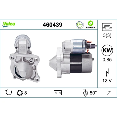 Imagen de VALEO 460439 Motor de arranque 12 0,8 8 RENAULT: CLIO 2, MEGANE LAGUNA DACIA: Sandero I, Duster SUV, NISSAN: Kubistar Furgón