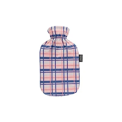 Imagen de Fashy Bolsa de agua caliente con funda flojel, diseño cuadros, color albaricoque