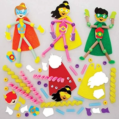 Imagen de Baker Ross FE403 Kit Limpiapipas de héroe estelar Paquete 4, actividad manualidades para niños, juego niños hacer y decorar