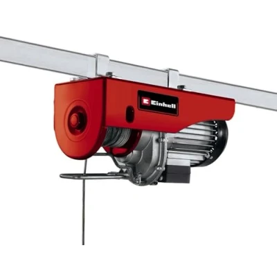 Imagen de Einhell Polipasto eléctrico TC EH 500. 800 W, interruptor de parada emergencia y termostático, freno automático. Incluye cable 12 m, rodillo guía con gancho carga cierre seguridad