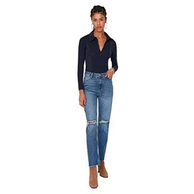 Imagen de Trendyol Jeans Acampanados y con Corte de Bota para Mujer, Azul (Blue), 62