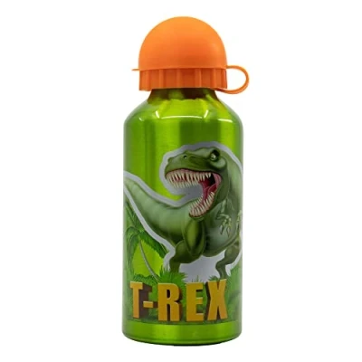 Imagen de botella de aluminio para niños cantimplora infantil agua reutilizable 400 ml Dinosaurios