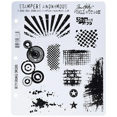 Imagen de Stampers Anonymous Tim Holtz Juego de Sellos Adhesivos, Caucho, Rojo, Taille Unique