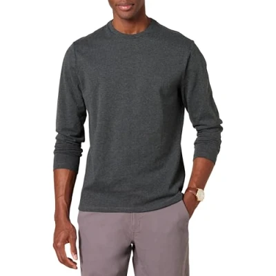 Imagen de Amazon Essentials Camiseta de Manga Larga y Ajuste Entallado Hombre, Carbón Mezcla, S