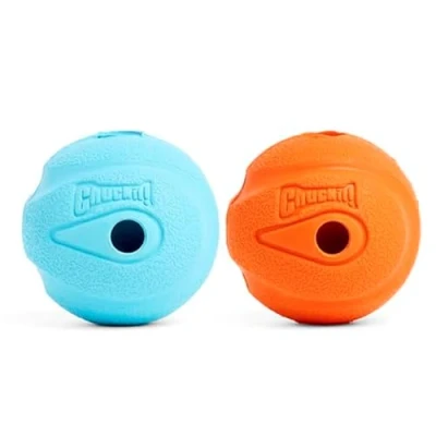 Imagen de Chuckit! 20220 The Whistler Ball, 2 Pelotas para Perros Compatible con el Lanzador, 6 cm Pack of 1