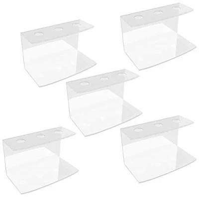 Imagen de Danieli Store Juego de 5 Soportes para Cono Helado. Soporte Acrílico Transparente Porta Conos Gofres Helado, Arroz Boda y Cuoppo Fritos. 3 Asientos