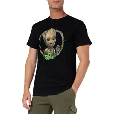 Imagen de Marvel Meiamgmts003 Camiseta, Negro, XL para Hombre