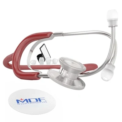 Imagen de MDF Dual Head Fonendoscopio ligero de doble cabeza Garantía por vida &amp; Programa piezas gratuitas Borgoña (MDF747 17)