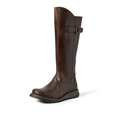Imagen de Fly London MOL 2K, Botas con cremallera, Mujer, Dk Brown 004, 36 EU