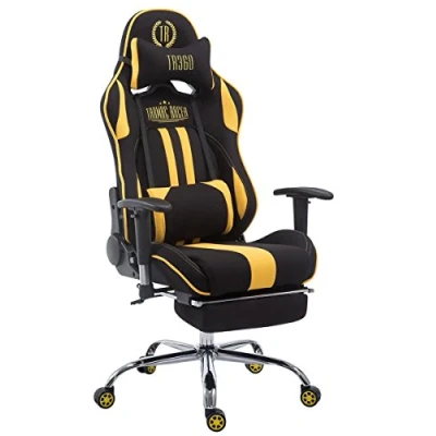 Imagen de Silla Racing XL Limit En Tela I Gaming con Base De Metal Ordenador Altura Regulable Gamer Giratoria Color:, Color:Negro/Amarillo, Reposapiés:con reposapiés