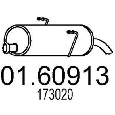 Imagen de MTS 01.60913 Silenciador trasero 770 PEUGEOT: 206 Hatchback, Berlina