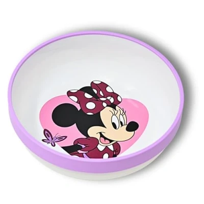 Imagen de Stor Minnie Mouse Bol infantil antideslizante Sin BPA y reutilizable Cuenco para papilla de bebé morado cereales niños pequeños comida