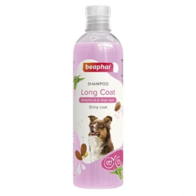 Imagen de Beaphar Champú Perros Pelo Largo 250ml Extractos Naturales de Aloe Vera y Aceite Almendra Cuida Protege su Piel con Brillo fácil peinar Vegano pH Neutro 250 ml