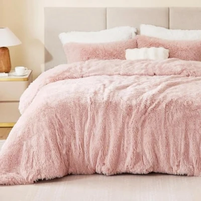 Imagen de Sacebeleu Juego de ropa cama felpa 200 x cm, color rosa