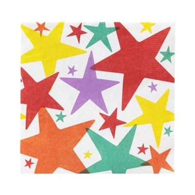 Imagen de Talking Tables 20 Servilletas de papel cumpleaños con diseño estrellas almuerzo decoupage, suministros para fiestas, decoraciones mesa desechables, productos reciclables y