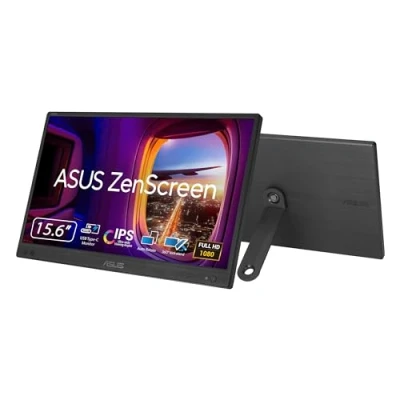Imagen de ASUS ZenScreen MB166CR Monitor USB portátil de 16 Pulgadas, Full HD, IPS, Tipo C, antiparpadeo, Filtro luz Azul, Superficie antirreflejos, Soporte 360 Grados