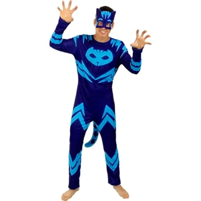 Imagen de Funidelia Disfraz de Gatuno Pj Masks para hombre Dibujos Animados adultos y divertidos accesorios Fiestas, Carnaval Halloween Talla XL Azul