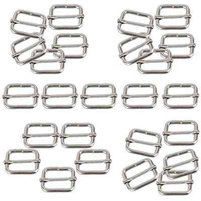 Imagen de Hysagtek 50 Piezas 25 mm Metal Ajustable Slide Hebilla Correa para Hacer Bolso de Mano, Mochila, Bolsa Equipaje, Plata