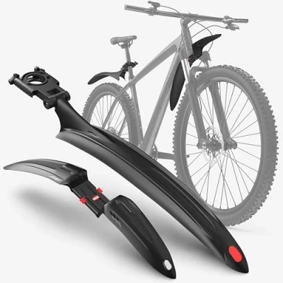 Imagen de Velmia Guardabarros de Bicicleta [MTB &amp; BTT / 24&quot; 29&quot;] con suspensión Set Ajustable I reflectores