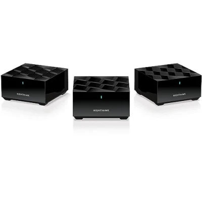 Imagen de NETGEAR Nighthawk Sistema Mesh WiFi 6 MK73S Router AX3000 con 2 satélites Extensores, Cobertura de hasta 400 m2 y más 35 Dispositivos