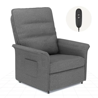 Imagen de FLEXISPOT Sillón de Relax Eléctrico con Respaldo Ajustable, Reclinable 105 a 155, Sillon Reclinable, Sofá Ergonómico para Dormitorio, Salón y Cine en casa (Gris Claro)
