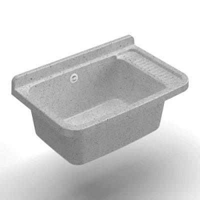 Imagen de Adventa: Bañera de Resina Polipropileno, fijación a la Pared, con sifón y desagüe, Resistente los ácidos Uso común, lavadero, Garaje, Exterior