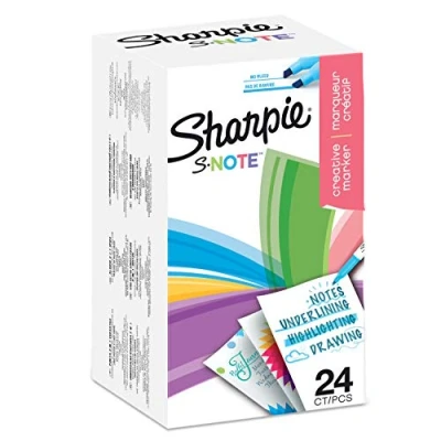 Imagen de SHARPIE S Note rotuladores creativos de Colores Para resaltar, escribir, dibujar y mucho más variados Punta biselada 24 unidades