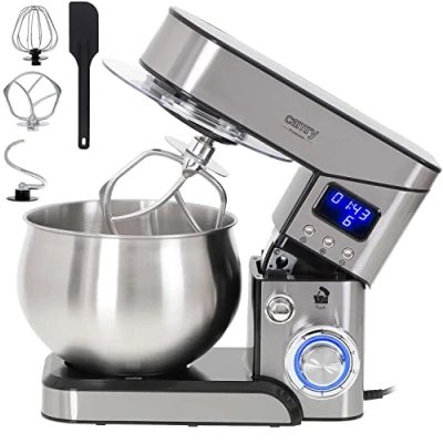 Imagen de Camry CR4223 Batidora Amasadora Repostería Profesional Robot Cocina Orbital, 2000W MAX, 5 litros, 6 velocidades, Inox