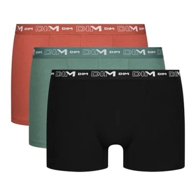 Imagen de Dim Bóxers con Cinturilla A Contraste x3 Boxer, Negro/Vrt Almendra/Terracota, XL (Pack de 3) para Hombre