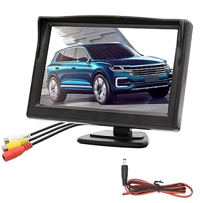 Imagen de OBEST 5&quot; Pantallas TFT LCD de Cámara Visión Trasera Coche, Monitor Marcha Atrás Respaldo IP68 Impermeable, Imagen Alta resolución, para Camioneta SUV, Automóvil, Furgoneta 12V