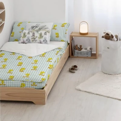 Imagen de BELUM Saco nórdico 100% algodón Modelo Tweety Vichy para Cama de 90 (90x200 cm.)