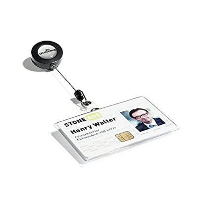 Imagen de Durable 801619 Placa de identificación (para tarjetas la compañía, 54 x 90 mm) Paquete 10, transparente