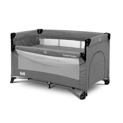 Imagen de CARETERO Esti Cuna de Viaje con colchón 120x60 cm Plegable para bebés hasta 15 kg Desde el Nacimiento los 4 años Incluye Bolsa Transporte Grafito