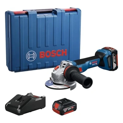 Imagen de Bosch Professional 18V System amoladora angular a batería GWS 18V8 (diámetro del disco de 125 mm, incl. 2 baterías GBA 4.0Ah, cargador GAL 18V40, maletín transporte)