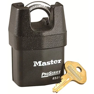 Imagen de MASTER LOCK Candado Alta Seguridad y Estanco [Llave] [Arco Protegido] [Exterior] 6321EURD Óptimo para Usos de Transporte Industriales, Multicolor, 5.4 x 8.3 3.2 cm