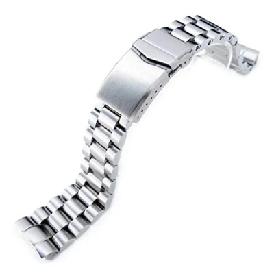 Imagen de Correa de reloj acero inoxidable 316L 22 mm para Seiko New Turtles SRP777, cierre en V cepillado, plata, L, Pulsera