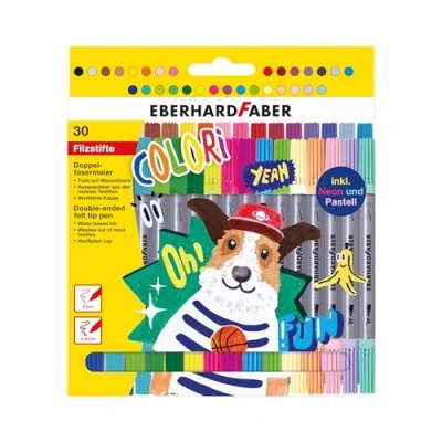 Imagen de Eberhard Faber 550030 Juego de rotuladores Colori, 30 lápices colores en estuche cartón, punta gruesa y fina