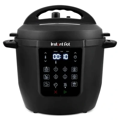 Imagen de Instant Pot 5.7L Multicocina 7 en 1 Olla a Presión, de Cocción Lenta, Vaporera, Salteadora, Yogurtera, Cocedora Huevos y Calentadora Alimentos, Interior Acero Inoxidable, Negra