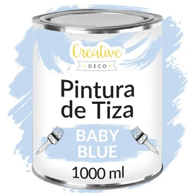 Imagen de Creative DECO 1L Azul Océano Pintura a la Tiza para Muebles Chalk Paint Madera Mate y Lavable sin Lijar Renovación, Decoración, Manualidades Posible Efecto de Barrido Gradiente