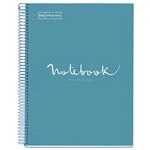 Imagen de Miquelrius Cuaderno A4 Notebook Emotions, 80 Hojas 90 g/m², Cuadrícula 5 x mm, 1 Franja de Color, Espiral Microperforado, Cuadriculado, Tapa Extra Rígida, 4 Taladros, Azul