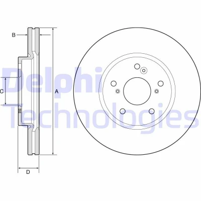 Imagen de DELPHI BG4785C Disco de freno 293 25 5 ventilado revestido sin procesar cojinete rueda, anillo sensor ABS HONDA: HR V II
