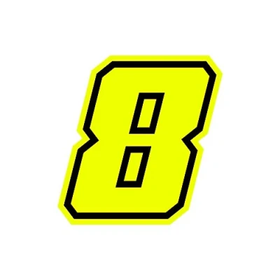Imagen de 4R Quattroerre.it 13388 Número Racing 8 Moto GP, Amarillo Neón, 10 x cm