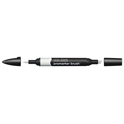 Imagen de Winsor &amp; Newton Promarker Brush Rotulador Doble Punta, Punta Pincel, Tinta Base Alcohol, Color Cool Grey 2 (cg2)