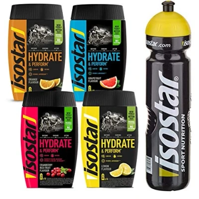 Imagen de Isostar Hydrate &amp; Perform Grapefruit Lemon Orange Cranberry + Water Bottle 1L Pacchetto di offerte