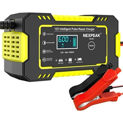 Imagen de Cargador de Batería Coche, NEXPEAK 12 V 6 A Inteligente Automotriz (Amarillo)