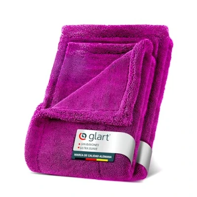 Imagen de Glart 44TW68P Set Twist Toallas de Secado Auto XXL Microfibra Extra absorbentes para sin Rayas, 80x55cm y 60x40cm, Morado